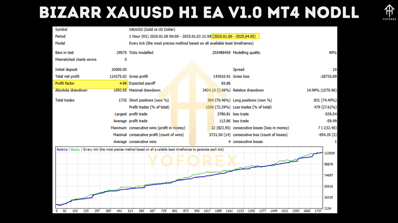 Bizarr XAUUSD H1 EA V1.0