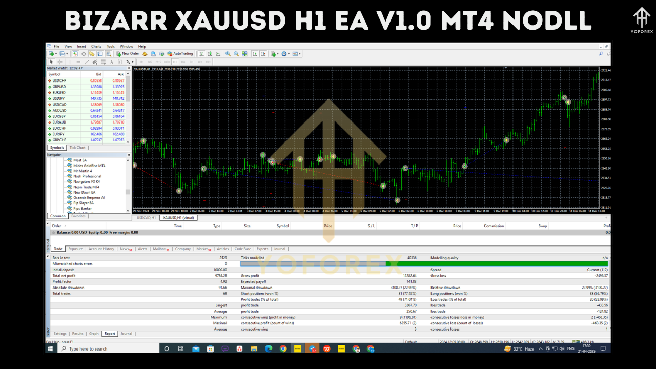 Bizarr XAUUSD H1 EA V1.0